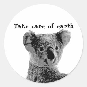 "Zorg voor aarde" 2 Koala Beer Stickers