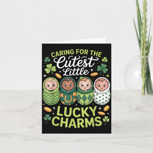 Zorg voor de schattigste kleine Lucky Charms NICU Kaart (Voorkant)
