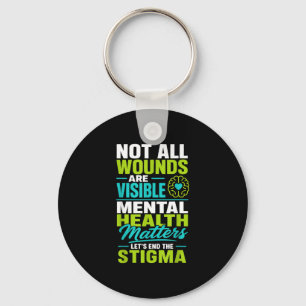 Zorg voor je geestelijke gezondheid en stop stigma sleutelhanger