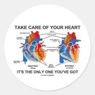 Zorg voor je hart Het is er maar één die je hebt Ronde Sticker