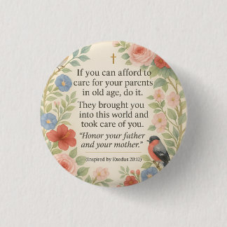 Zorg voor je ouders op oudere leeftijd Ouderen Ronde Button 3,2 Cm