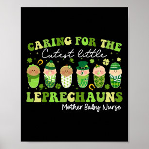 Zorg Voor Kleine Leprechauns Moeder Baby Verpleegs Poster