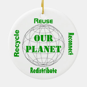 Zorg voor onze planeet keramisch ornament