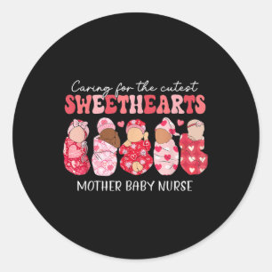 Zorg voor Schattigee Sweethearts Moeder Baby Verpl Ronde Sticker