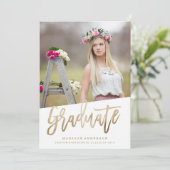 Zorgeloos Faux Folie Afstuderen Uitnodiging (Staand voorkant)