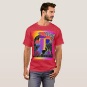 Zorgeloos Initiaal T Maroon Basic Mannen T-shirt (Voorkant volledig)