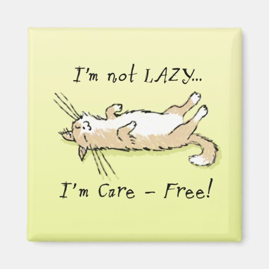 Zorgeloos Kat Magneet (Voorkant)