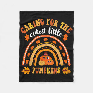 Zorgen voor Schattigee pompoenen Thanksgiving moed Fleece Deken