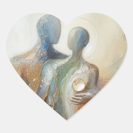 Zorgend Abstract Impressionistisch Kunst Sticker (Voorkant)