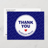 Zorghelden DANK U  BLUE Briefkaart (Voorkant / Achterkant)