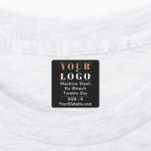 Zorginstructies en maatplein zwart kledingstuk labels (Aangebracht)