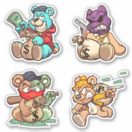 Zorglijk Beer - dieven Sticker