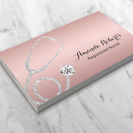 Zorgverlener Elegant Roos Gold Medical Visitekaartje