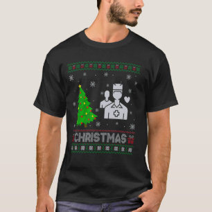 Zorgverlener Kerstboom Lighting Ugly Christmas T-shirt