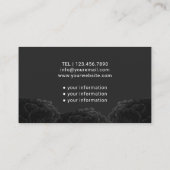 Zorgverlener Medische Elegant Black Floral Visitekaartje (Achterkant)