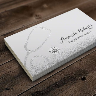 Zorgverlener Medische Modern Silver Glitter Visitekaartje