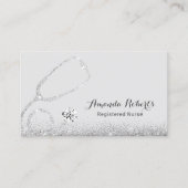 Zorgverlener Medische Modern Silver Glitter Visitekaartje (Voorkant)