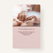 Zorgverlener Thuis Hulp Identificatie van klant Badge (Achterkant)