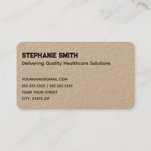 Zorgverlener Visitekaartje (Achterkant)