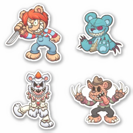 Zorgvuldig Beer - Horror Sticker (Voorkant)