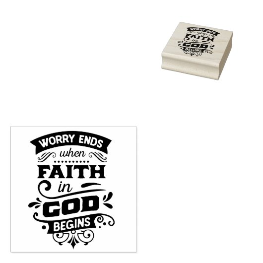 Zorgwekkend eindigt wanneer het geloof in God begi Rubberstempel (Gestempeld)