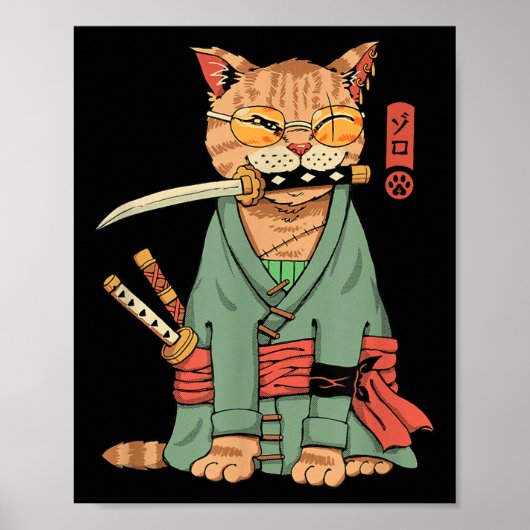 Zoro Cat Warrior Poster (Voorkant)