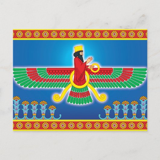 Zoroastrian Persian Faravahar Briefkaart (Voorkant)