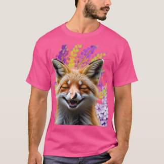 Zorro tierno entre flores t-shirt