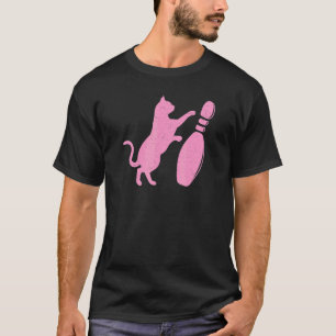 Zorvige Stijl Schattige Kat die Bowling Kegel Omve T-shirt