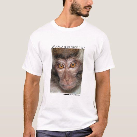Zou dit gezicht liegen? Macaque aap T-shirt (Voorkant)