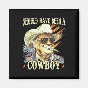 Zou een cowboy grappige Trump retro vintage moeten Magneet