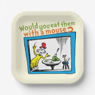Zou je ze met een muis eten? papieren bordje