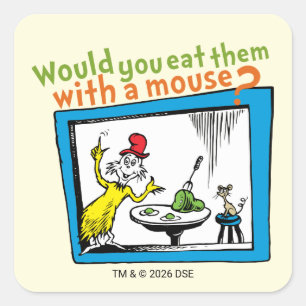 Zou je ze met een muis eten? vierkante sticker