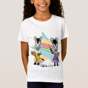 ZOU Levensduur in Schattige Zebras in kleur T-shirt