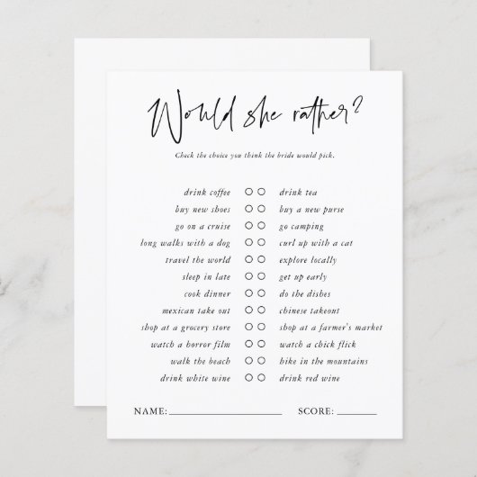 Zou ze haar niet willen | Minimale Vrijgezellenfee (Voorkant / Achterkant)