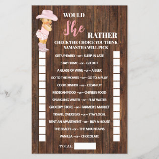 Zou ze liever Baby shower game Kaart hebben?