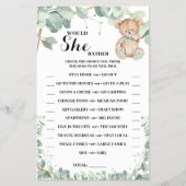 Zou ze liever Beer Greenery Shower Game Card wille Flyer (Voorkant)