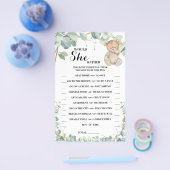 Zou ze liever Beer Greenery Shower Game Card wille Flyer (Enkel)