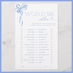 Zou ze liever Blue Bow Vrijgezellenfeest spel