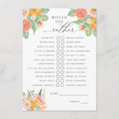 Zou ze liever een lichte cocktail bruids spel informatiekaartje (Voorkant)