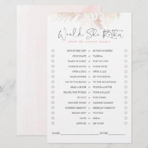 Zou ze liever Pampas Grass Bridal Game hebben?