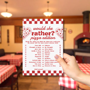 Zou ze liever pizza vrijgezellenspel kaart