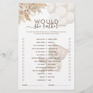 Zou ze liever Teddy Bear Baby shower Game hebben?