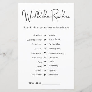 Zou ze liever Vrijgezellenfeest spel