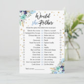 Zou ze liever Vrijgezellenfeest spel reizen blauw Kaart (Staand voorkant)