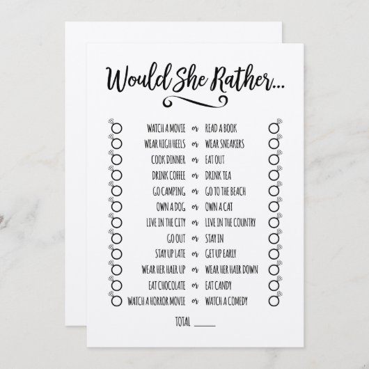 Zou ze liever Vrijgezellenfeest spelen? Programma (Voorkant / Achterkant)