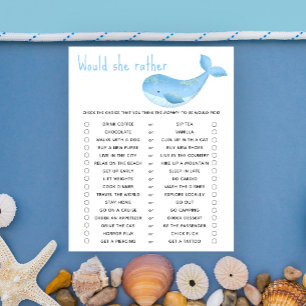 Zou ze liever - walvis baby shower spel