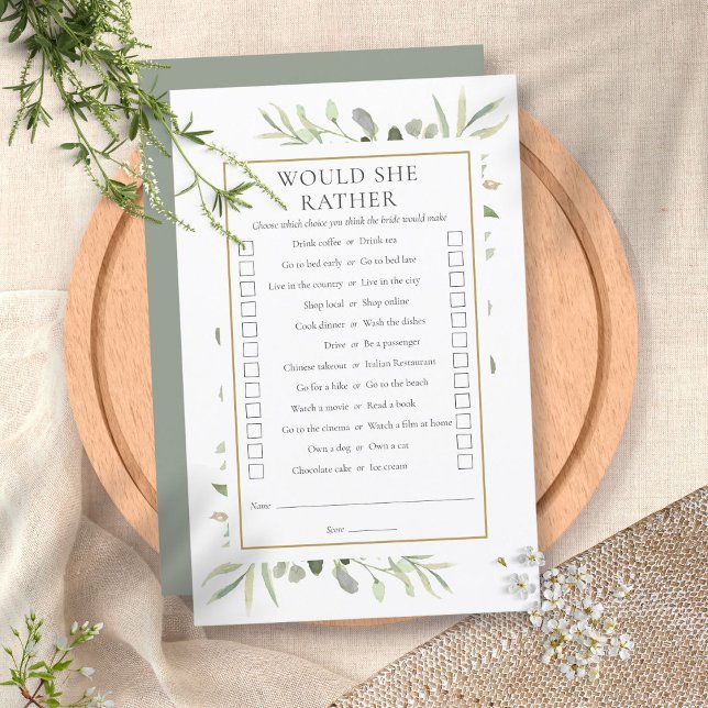 Zou zij liever Bruidsfeest Theepartij spel (Creator heeft geüpload)