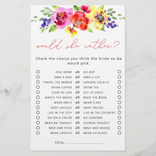 Zou zij liever... Huwelijksfeest spel met heldere (Voorkant)