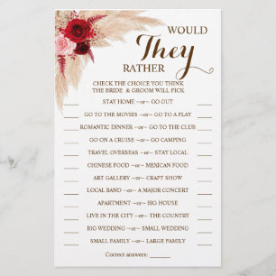 Zouden ze liever Pampas Grass Game-kaart hebben? Flyer